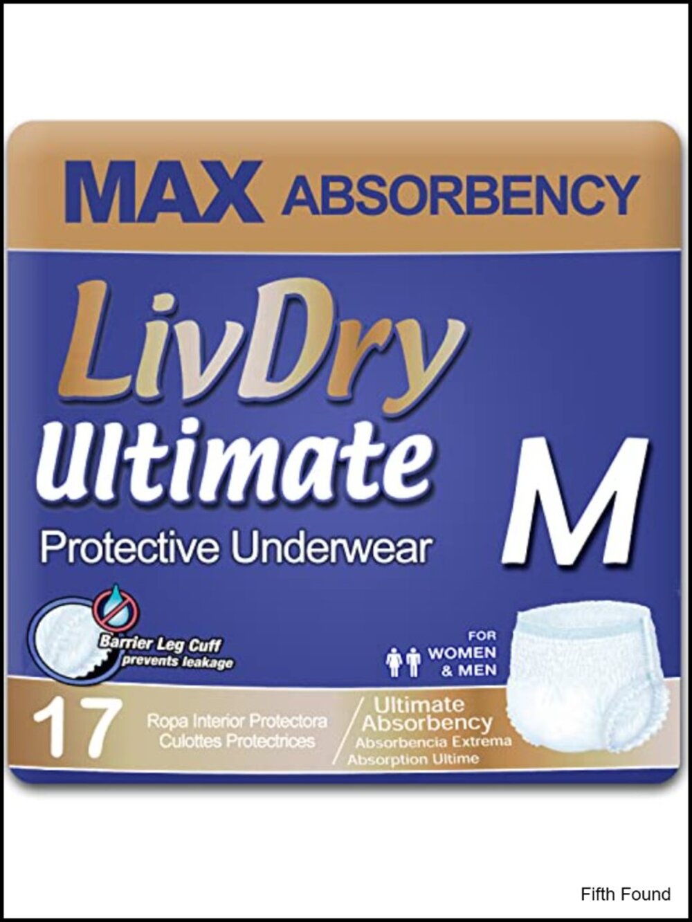 LivDry Ultimate Adult Pull-On Protective Underwear, Medium, 17 Count,